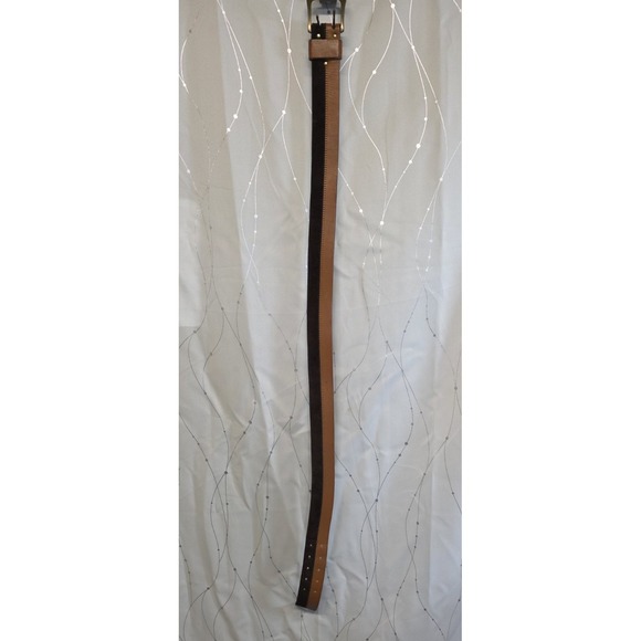 Mens Womens Brown Belt 36 Two Tone Leather Unique Boho 70s Retro Top Grain Cow - Picture 5 of 6